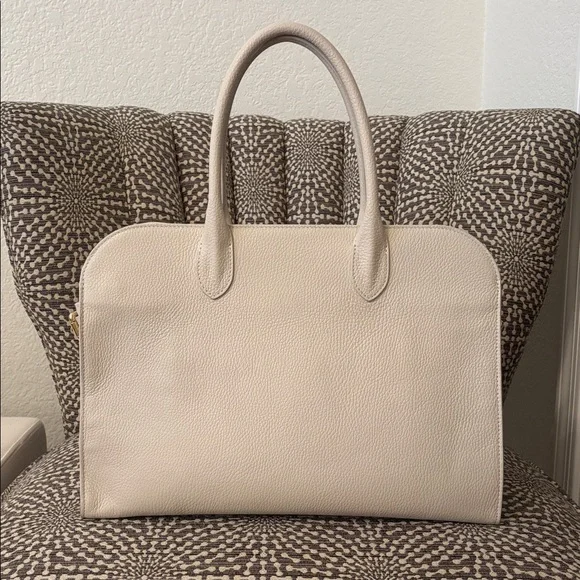 Claudia Firenze Off White Cream Leather XL Tote Bag - Picture 5 of 15